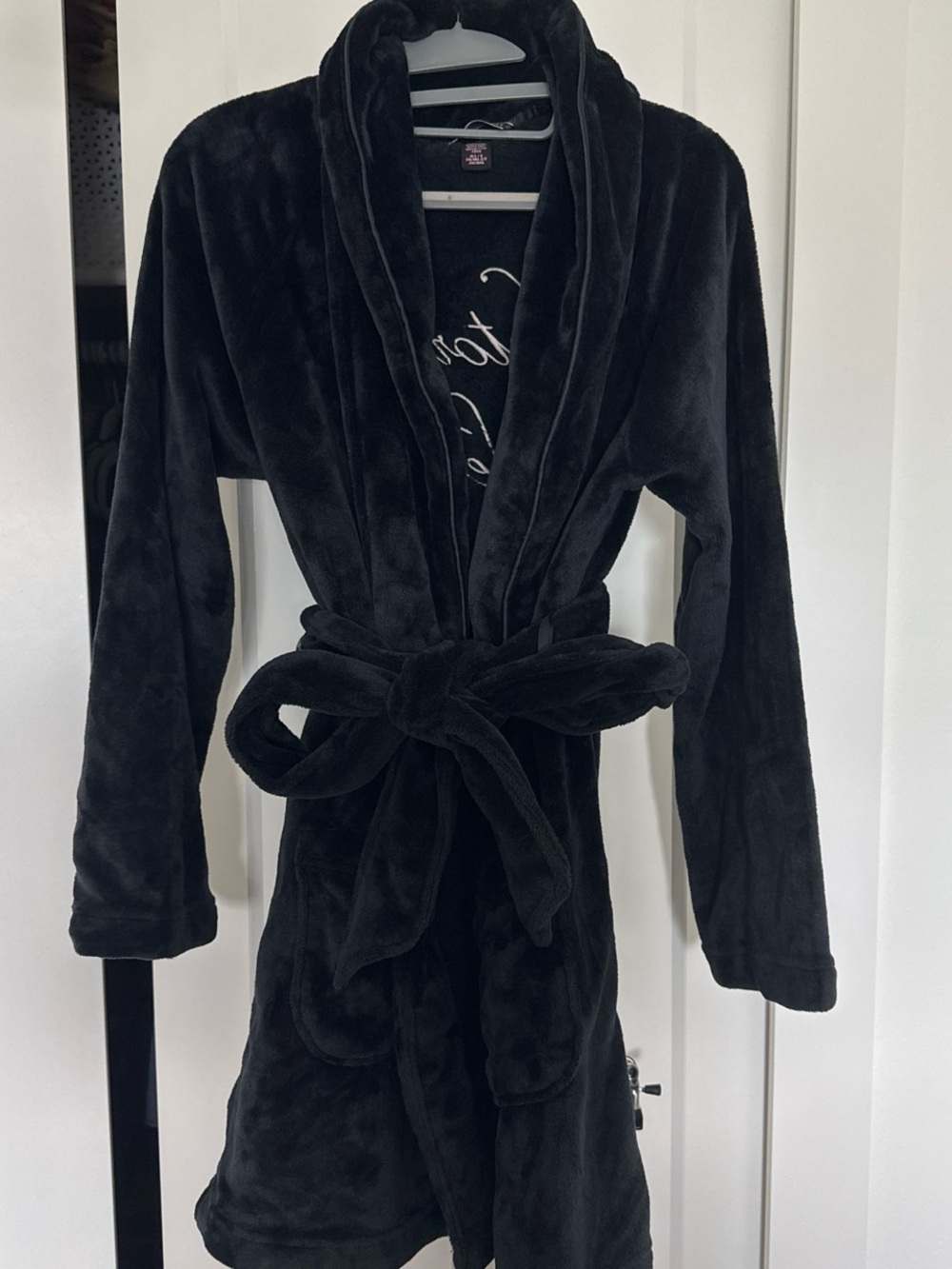 VS Plush Black Robe with Belt